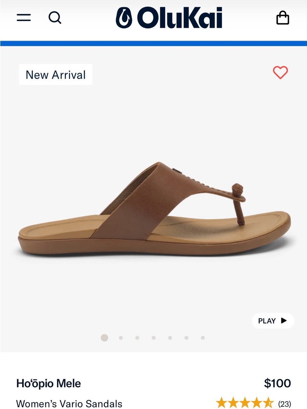 [Like New] OluKai Ho‘ōpio Mele Sandals in toffee/warm sand, size 9 - Picture 5 of 10